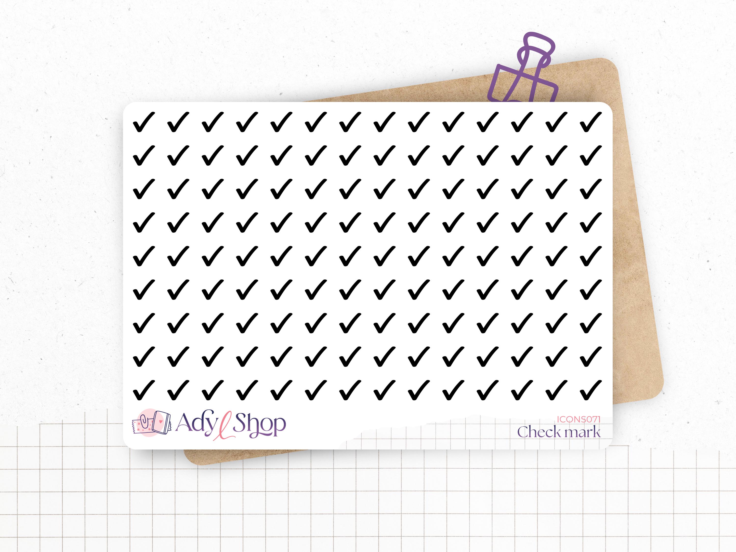 Mini Icon Stickers - Check Mark - Check or Cross - Planner Stickers ...