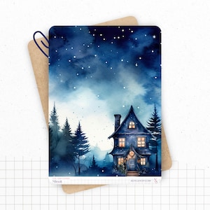 Planches de Stickers "Minuit" - Autocollants sur le thème de la magie, sorcellerie, Halloween, nuit - Couverture - Bullet Journal / Planner
