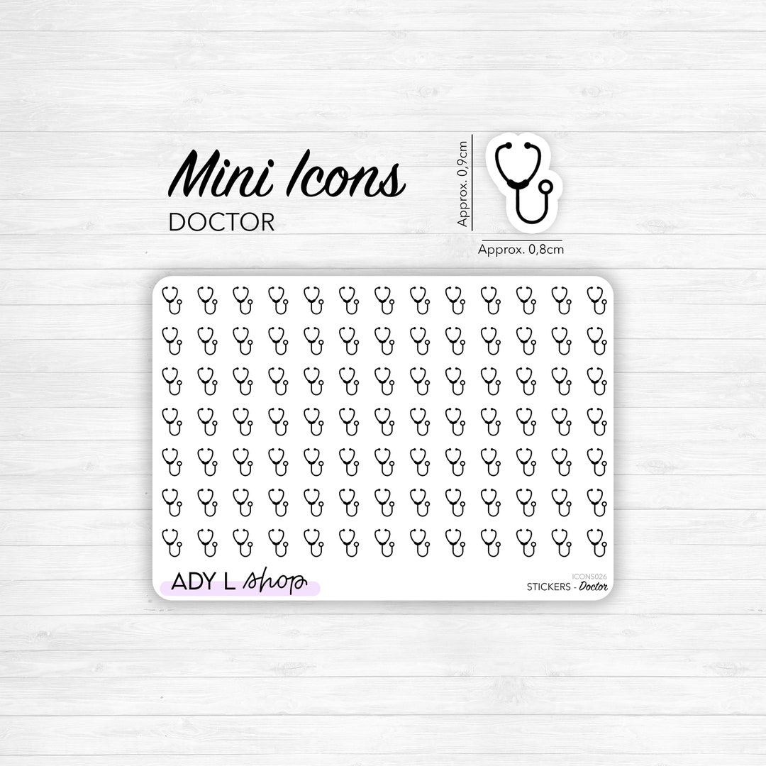 Mini Icon Stickers Doctor Stethoscope Planner Stickers Minimal