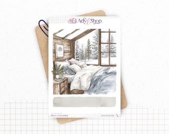 Sticker sheets - "Cocooning Winter" - Watercolor illustrations: Cold, winter, cozy, hygge, peaceful - Bullet Journal / Planner stickers