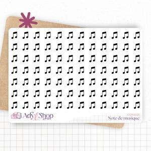 Planche de stickers mini icônes "note de musique" - Instrument, musique, note - Mini icon - Planner stickers - Minimal - Bullet Journal