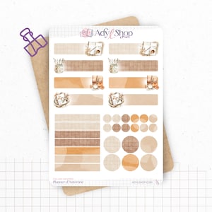 Planches de Stickers "Planner d'Automne" - Autocollants sur le thème de l'automne, carnets, papeterie, livres - En-têtes - Bullet Journal