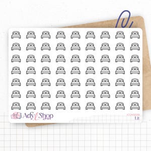 Planche de stickers mini icônes "lit" - Ménage, literie, draps - 63 stickers - Mini icon - Planner stickers - Minimal - Bullet Journal
