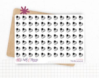 Mini icon stickers - Medication - Medicine, pill, prescription - Planner stickers - Minimal, functional stickers - Bullet Journal - 77 icons