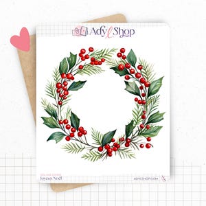 Stickervellen met "Vrolijk Kerstfeest" - Stickers met het thema Kerstmis, Winter, Kerstman, Cadeaus - Kerstkrans - Bullet Journal/Planner