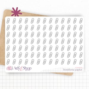 Mini-icoon "paperclip" stickervel - briefpapier, papier - Mini-icoon - Planner stickers - Minimalistisch - Bullet Journal