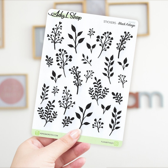 Buy Stickers black Foliage Bullet Journal, Planner Sticker Sheet Online in  India 