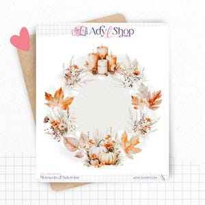 Planches de Stickers "Moments d'Automne" - Autocollants sur le thème l'automne - Couleurs automnales - Page de couverture - Bullet Journal