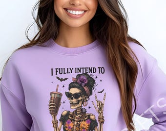 Camisa de manga comprida com cores confortáveis e esqueleto engraçado: Eu assombrar pessoas