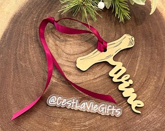 Wine Cork Screw Ornament - Holiday - Ornament for your tree or wine bottle decoration! Christmas ornament - gift - holiday basket tag