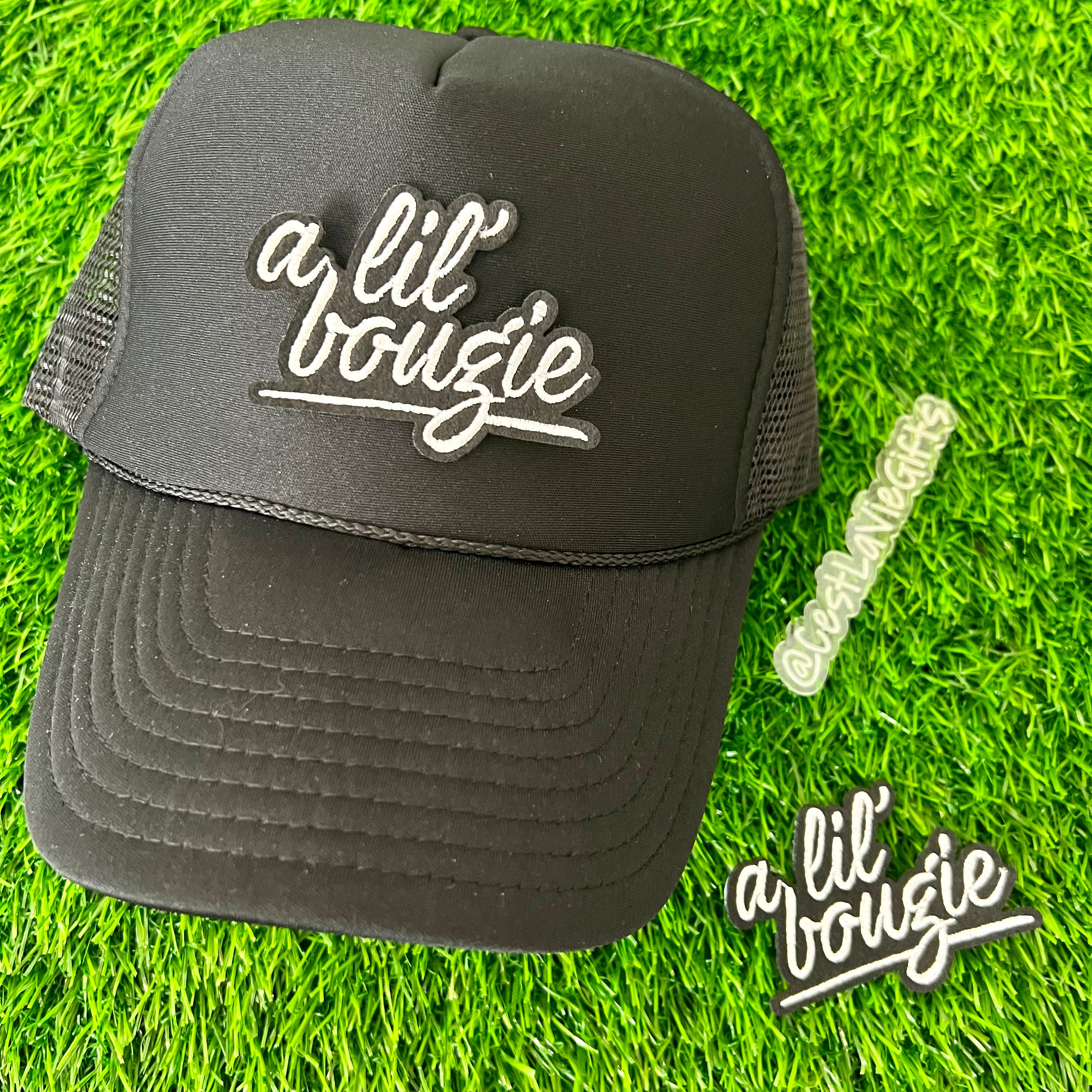 Custom made Lil Bougie Green Studded Baseball Cap ? NEW ATL TREND ALERT ? We said “outside” main image 3