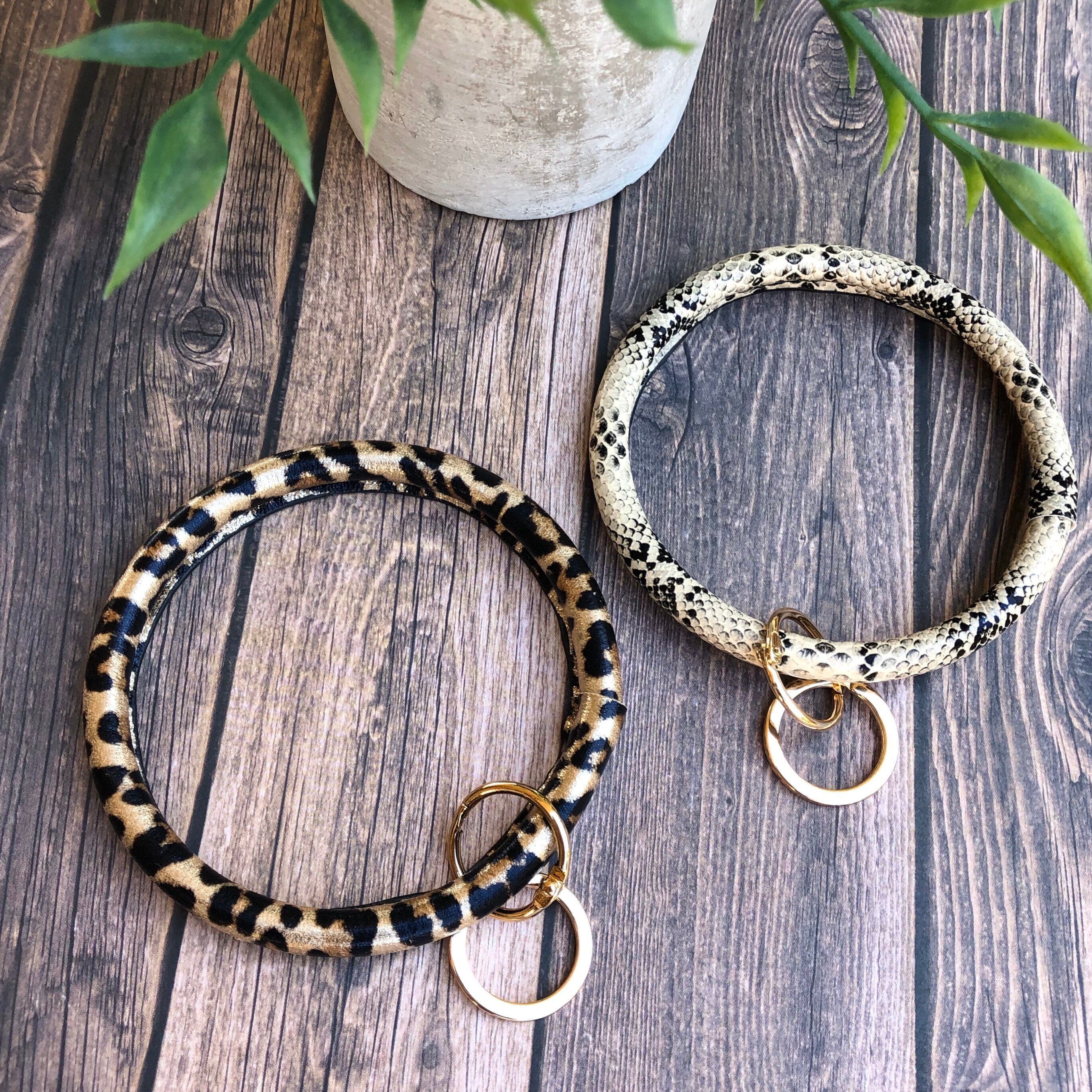 Key Ring Bracelet or Wallets Leopard Snakeskin Circle O Etsy