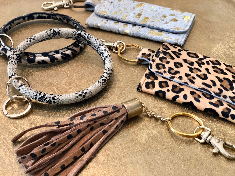 Key Ring Bracelet or Wallets Leopard Snakeskin Circle O Etsy