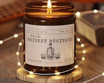 Smells Like Whiskey Business Candle, Gift for Whiskey Lover, Funny candle, stocking stuffer, Gift for him, boozy candle, whiskey gift