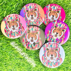 Tigers Button - 3 inch! GAME DAY - Pin - Team Spirit - College Game Day - Tailgate - Gift