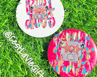 Bulldogs Game Day Button: School Spirit Pin - Holographic Option
