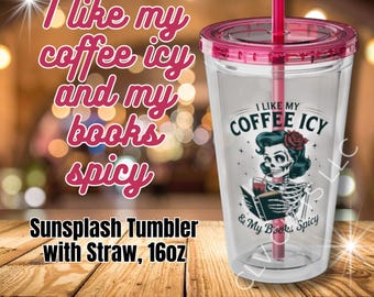 Me gusta mi café helado y mis libros vaso picante / Regalo para un club de lectura picante / Regalo para amantes de los libros / Regalo para un lector obsceno / CLVGifts