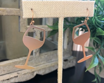Wine Glass Earrings! Lightweight & so much fun! Would be a great gift! Gold, Silver, Red..
