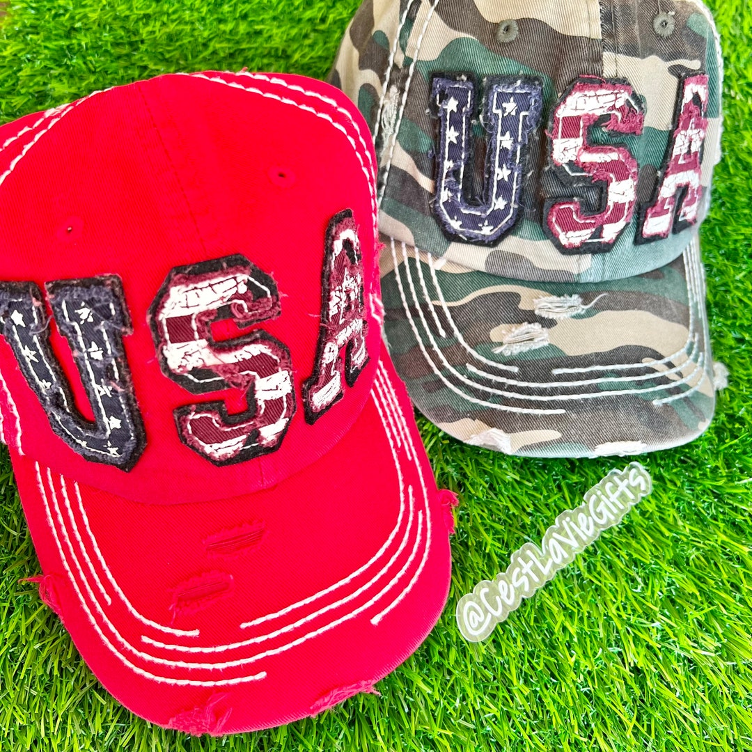 USA Baseball Hat or Cap Redfourth of Julybeach Hat 3 Etsy