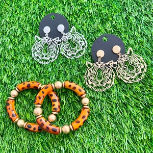 Tiger Earrings - Game Day! Tailgate Outfit - School Spirit Jewelry - Teacher Gift - Back to School - Sports Mom - Cheer Mom image 3