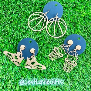 BASKETBALL Earrings! 3 Styles! Gold Filigree! March Madness! GAME DAY!