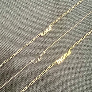 Gold Cursive Necklace: XOXO, Mama, Wine Bottle - Layering Jewelry