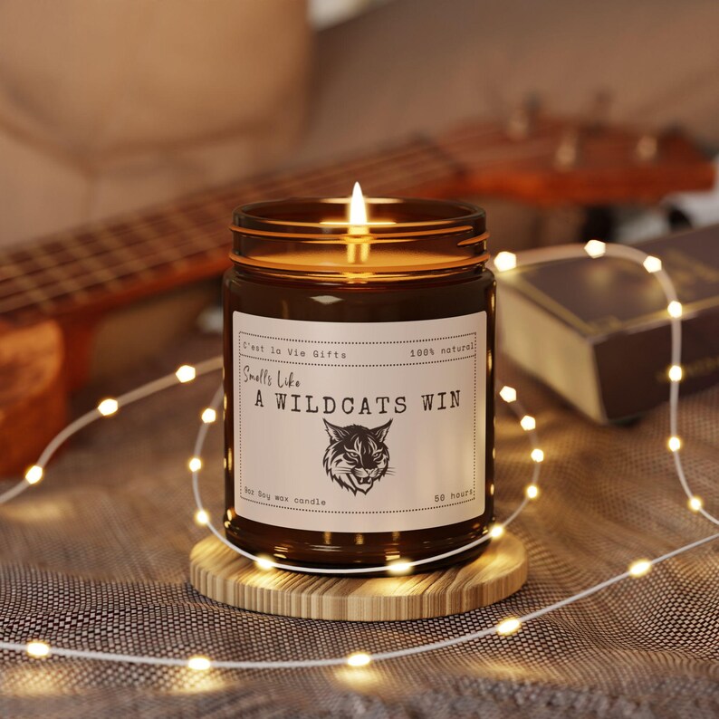 Smells Like a Wildcats Win - Scented Soy Candle - Funny Sports Gift, Coach gift, Eco-Friendly image 7