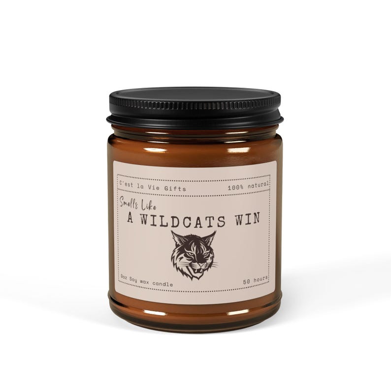Smells Like a Wildcats Win - Scented Soy Candle - Funny Sports Gift, Coach gift, Eco-Friendly image 10
