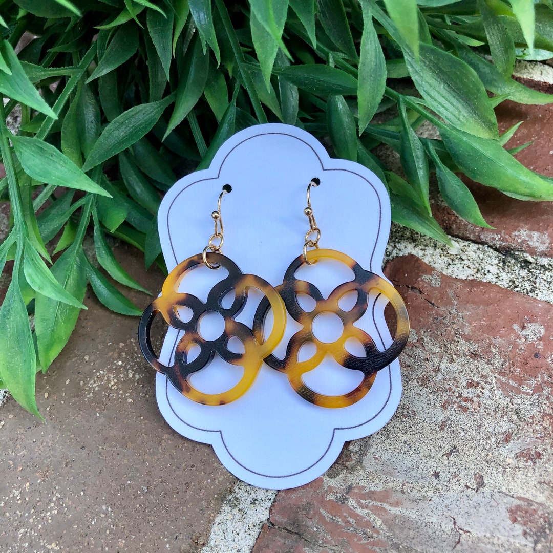 Tortoise Earrings Perfect Everyday Size Etsy