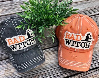 Bad Witch Distressed Ballcap - Halloween Costume Hat