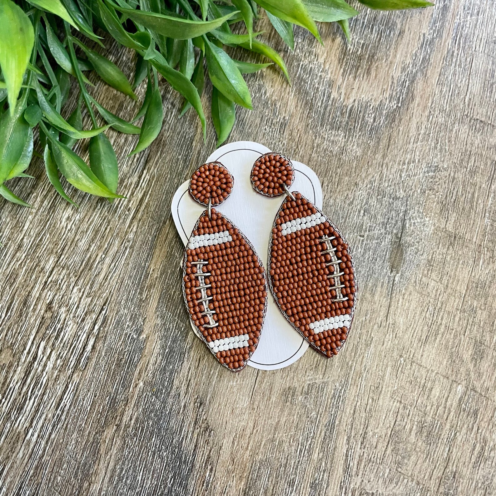 Beaded Football Earrings GAME DAY Football Game Etsy