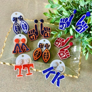 Game Day Earrings! Support your favorite team with foam finger or Football earrings! K, T, A, Kentucky Tennessee Alabama