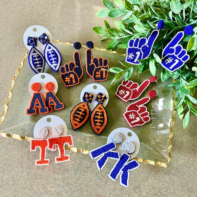Game Day Earrings Support Your Favorite Team With Foam Finger Etsy