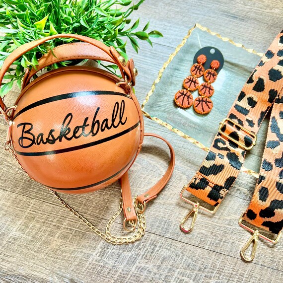 Basketball Purse Crossbody Game Day Round Bag-pouch 