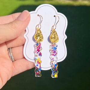 Birthday Candle Earrings! Acrylic Earrings! Gift! Party! Customizable