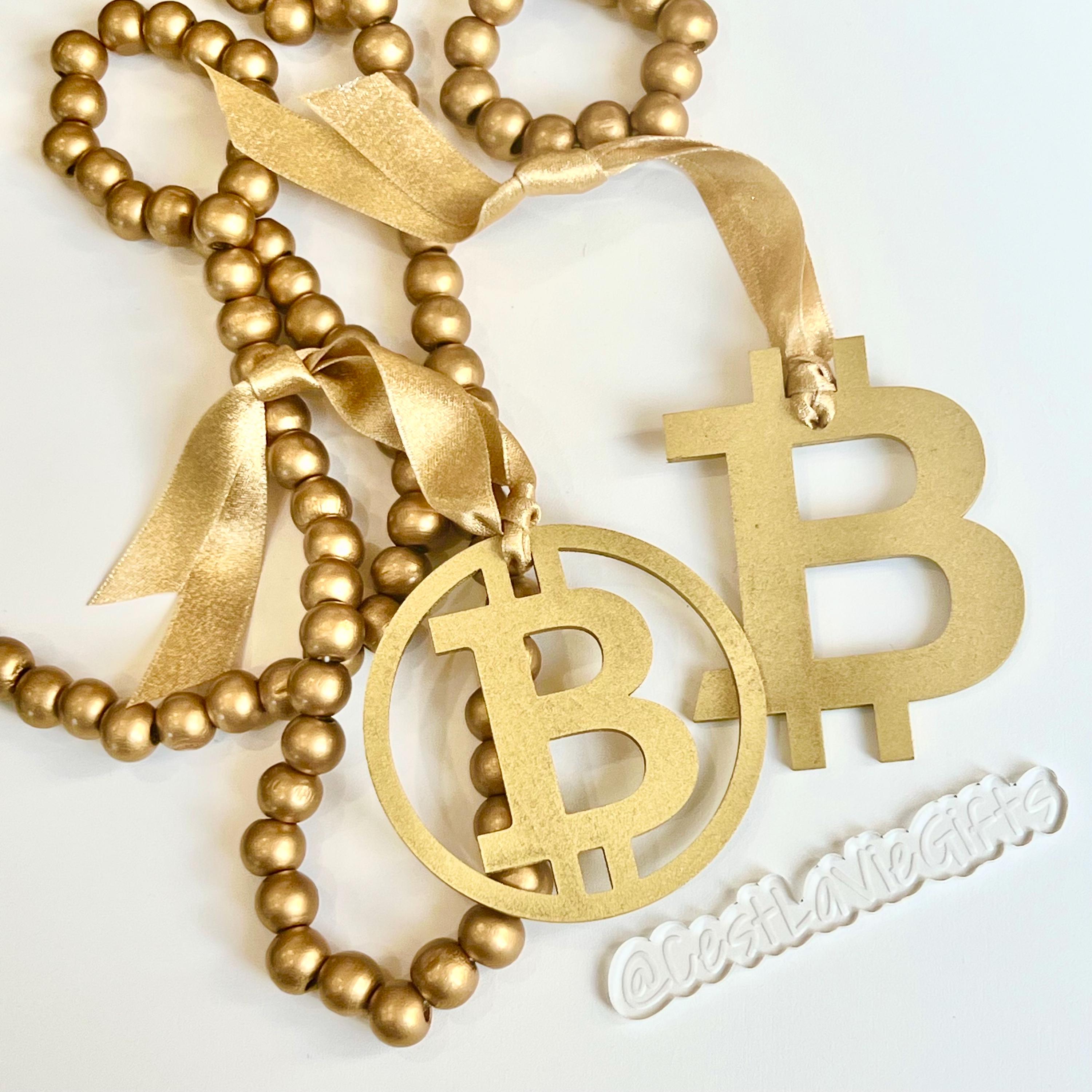 ゴールドビットコインクリスマスツリーオーナメント：暗号通貨ギフト - Etsy 日本