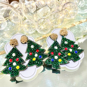 Christmas Tree Earrings - Holiday Jewelry- Gift