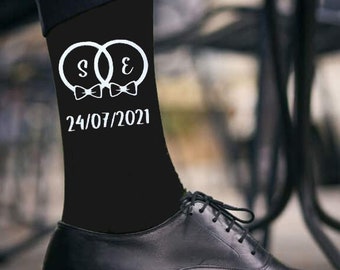 Chaussettes personnalisées pour mariage, chaussettes marié, chaussettes mariage, chaussettes personnalisées, cadeau homme