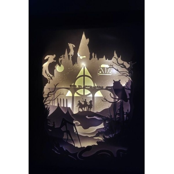 Harry Potter lightbox, Harry Potter light box, Harry Potter shadowbox, shadowbox,