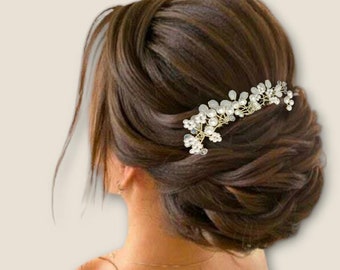 Crystal bridal hair comb, pearl wedding hair comb, bridal comb, hair comb for wedding, bridal comb