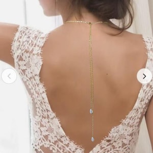 Wedding jewelry Minimalist wedding back necklace Back necklace Bridal back necklace Wedding back jewelry Bridal back jewelry