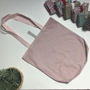 Foldable bag, reusable shopping bag, foldable shopping bag, zero waste shopping bag Rose géométrique