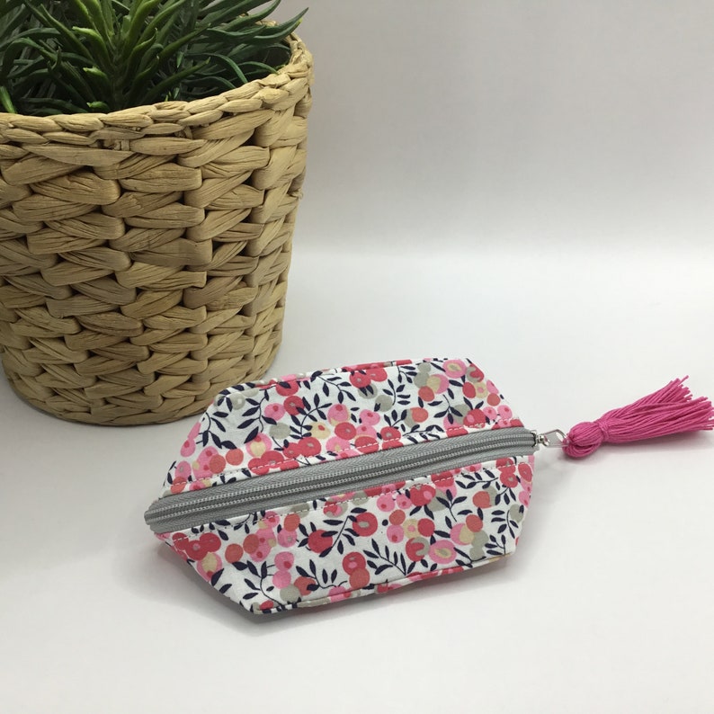 Porte-monnaie, petite bourse, mini trousse Rose et rouge