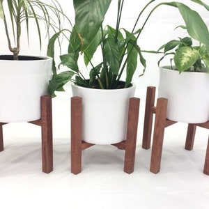 Handmade Solid Sapele Wood Plant Stand