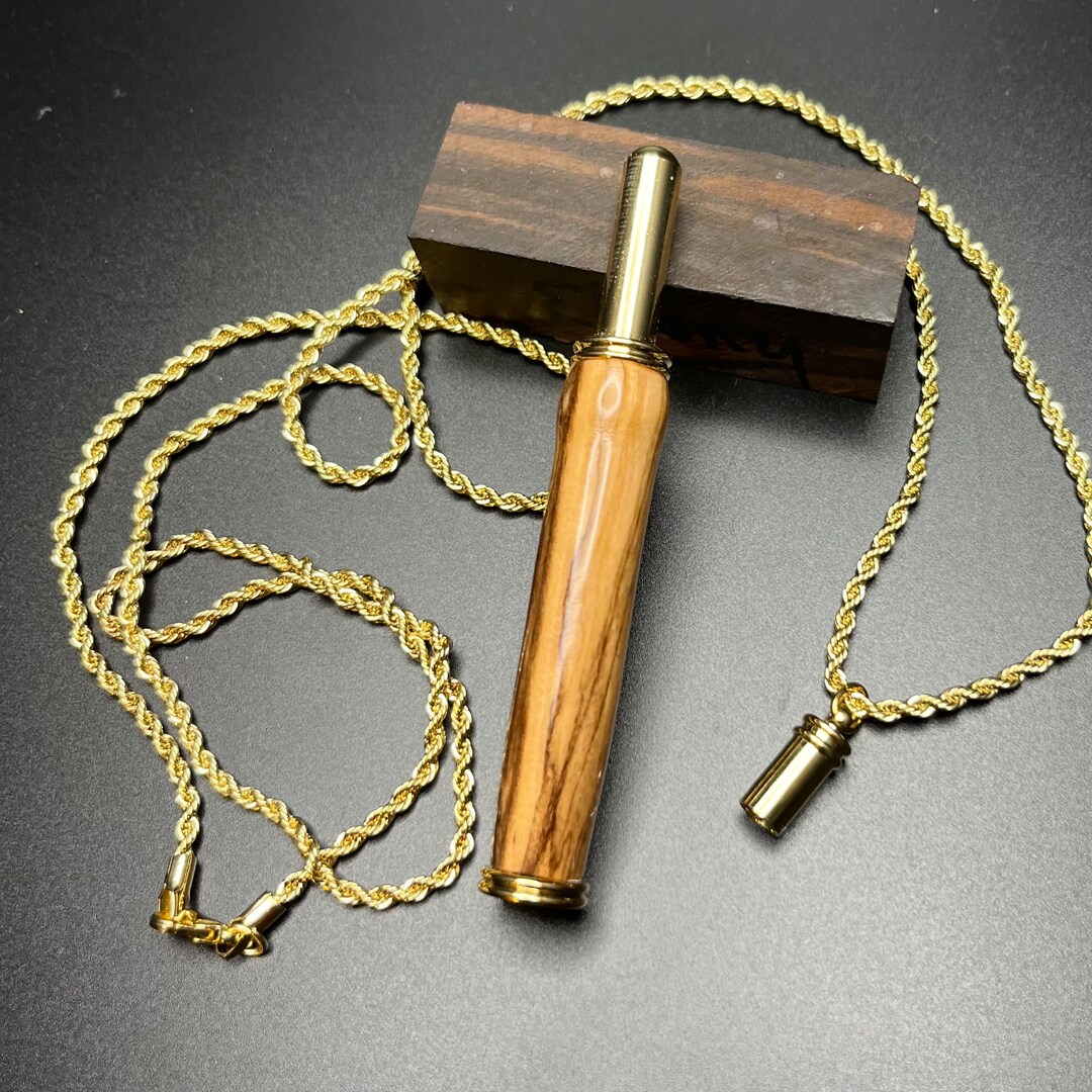 Marblewood and Gold Necklace Seam Ripper Handmade Etsy