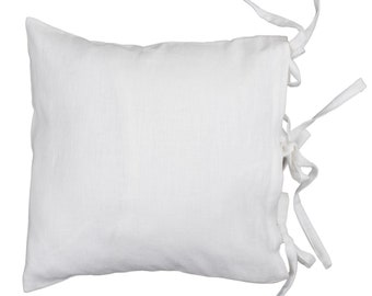 Linen pillowcase with strings, elegant and natural, made of Polish flax. Different colors.