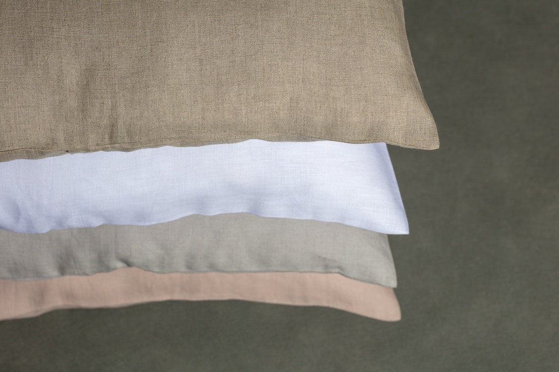Set of Frill Linen Pillow Case Pillow Cover 100 Linen With Etsy UK