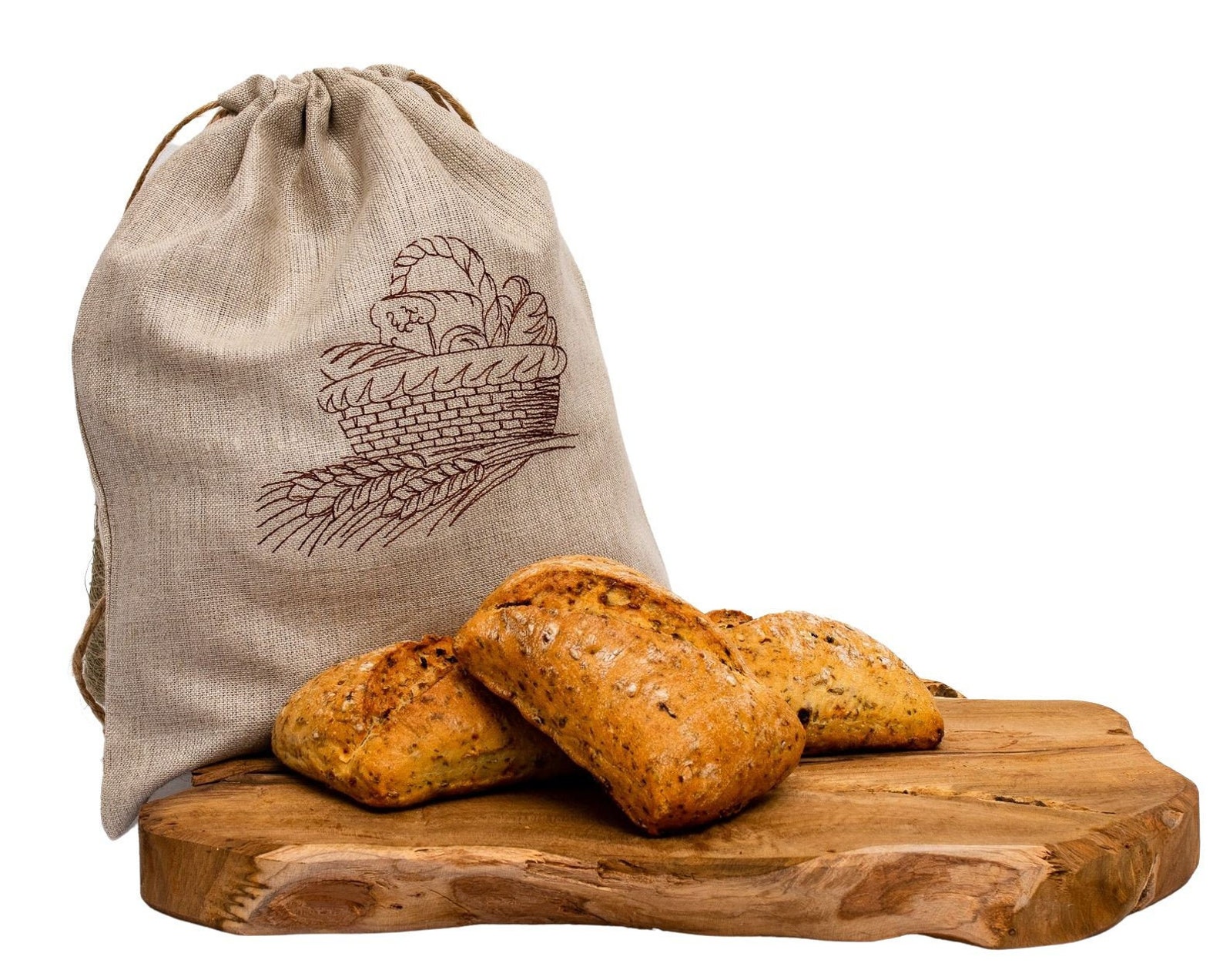 Linen bread bag with lining bread sack two layer food Etsy