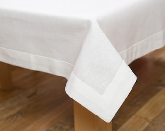 Elegant, timeless linen tablecloth-two colors. rectangle.