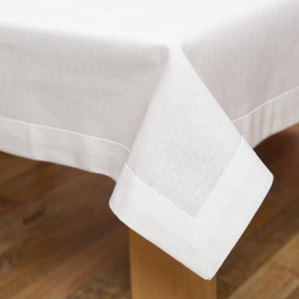 Elegant, timeless linen tablecloth-two colors. Rectangle.